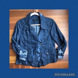 ♦️Ann Taylor linen blend moto jacket